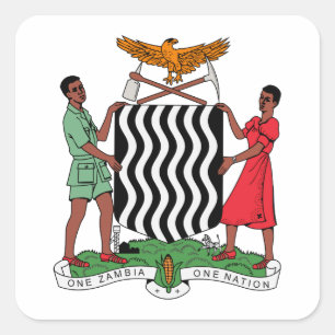 Zambia wapenstilstand vierkante sticker