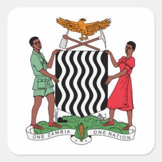 Zambia wapenstilstand vierkante sticker