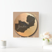 Zambia x Afrika Vierkante Klok (Huis)