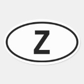 Zambia "Z" Ovale Sticker (Voorkant)