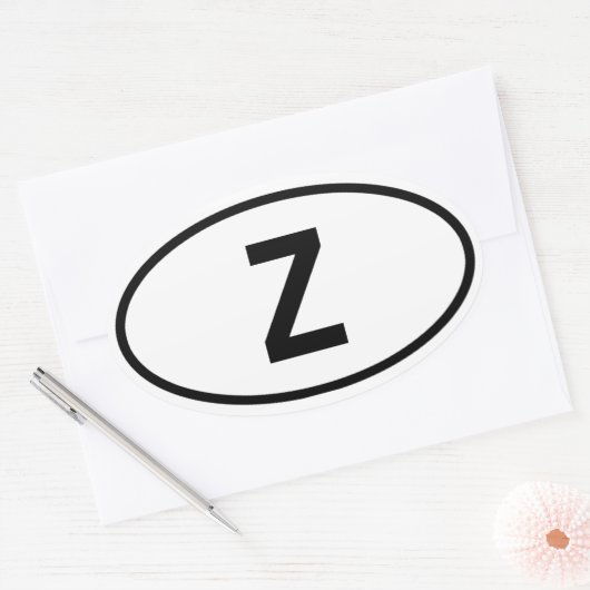Zambia "Z" Ovale Sticker (Envelop)