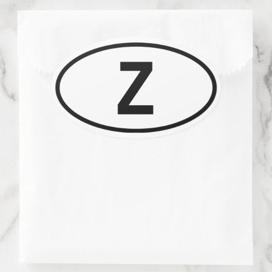 Zambia "Z" Ovale Sticker (Tas)
