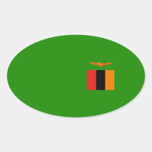 Zambia - Zambiaanse vlag Ovale Sticker
