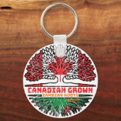 Zambia Zambian Canadees Canada Tree Roots Flag Sleutelhanger (Achterkant)