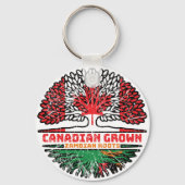 Zambia Zambian Canadees Canada Tree Roots Flag Sleutelhanger (Achterkant)