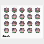 Zambia Zambian US American USA United States Tree Ronde Sticker (Vel)