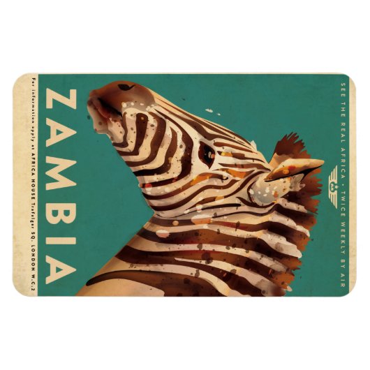 Zambia-Zebra Magneet (Horizontaal)