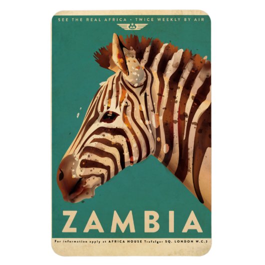  Zambia-Zebra Magneet (Verticaal)