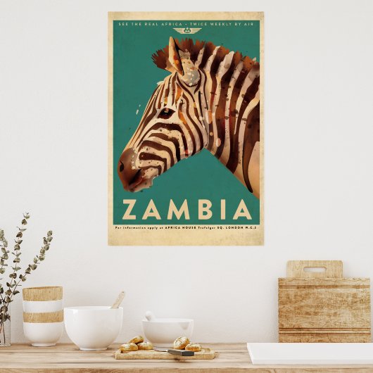  Zambia-Zebra Poster (Keuken)