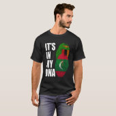 Zambiaans en Maledivisch mix erfgoed DNA vlag T-shirt (Voorkant volledig)