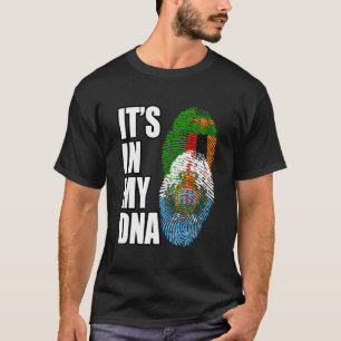 Zambiaans en Sammarinese mix erfgoed DNA vlag T-shirt