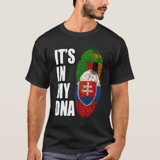 Zambiaans en Slowaaks mix erfgoed DNA vlag T-shirt