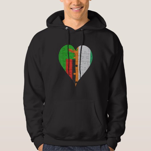 Zambiaans Ivoriaans vlaggenschip Hoodie (Voorkant)