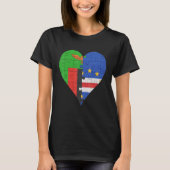 Zambiaans Kaapverdisch Vlag Hart T-shirt (Voorkant)
