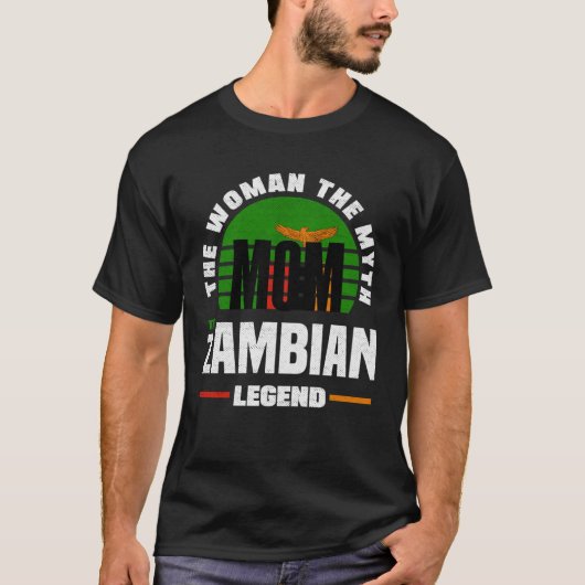 Zambiaans Zambia Moederdag van de Zambiaanse vlag T-shirt (Voorkant)