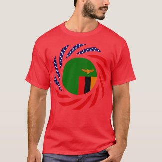 Zambiaanse Amerikaanse Multinationale Patriot Flag T-shirt