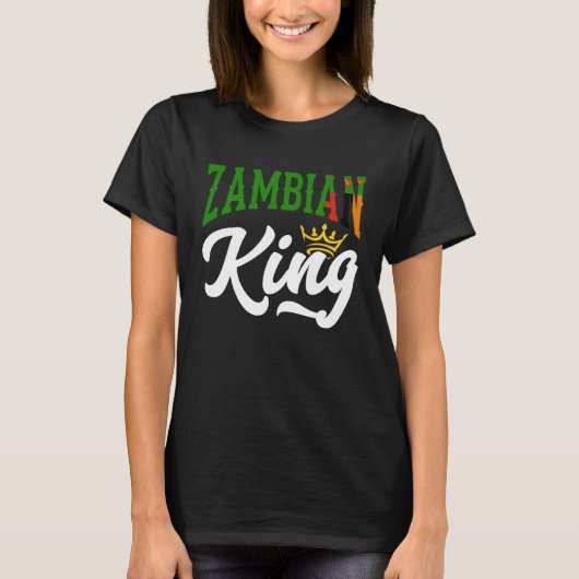Zambiaanse koning Zambia Zambiaanse vlag T-shirt (Voorkant)