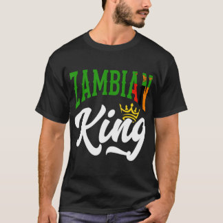Zambiaanse koning Zambia Zambian Zambia Vlag T-Shi T-shirt