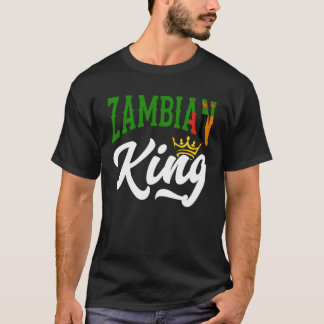 Zambiaanse koning Zambiaanse Zambiaanse vlag T-shirt