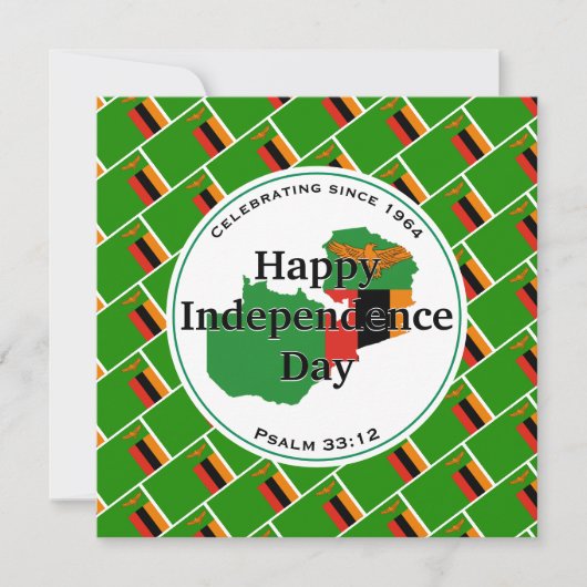 ZAMBIAANSE ONAFHANKELIJKHEID Zambia vieren Feestdagenkaart (Voorkant)