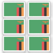Zambiaanse vlag Collectie pack van 6 Sticker (Voorkant)