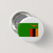 Zambiaanse vlag, Vlag van Zambia Ronde Button 3,2 Cm (Voorkant /achterkant)