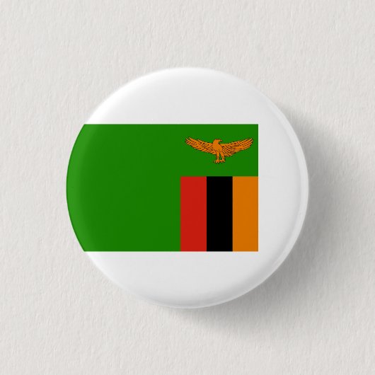 Zambiaanse vlag, Vlag van Zambia Ronde Button 3,2 Cm (Voorkant)