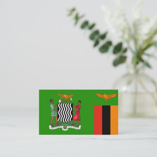 Zambiaanse Vlag & Wapen, Vlag van Zambia Visitekaartje (Staand voorkant)