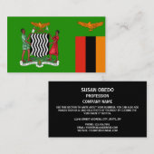 Zambiaanse Vlag & Wapen, Vlag van Zambia Visitekaartje (Voorkant / Achterkant)