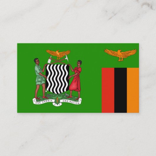 Zambiaanse Vlag & Wapen, Vlag van Zambia Visitekaartje (Voorkant)