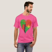 Zambian Burkinabe Flag Heart T-shirt (Voorkant volledig)