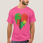 Zambian Burkinabe Flag Heart T-shirt (Voorkant)