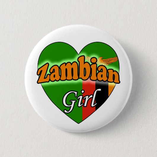 Zambian Girl Ronde Button 5,7 cm (Voorkant)