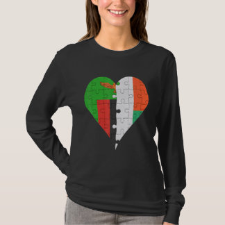 Zambian Malagasy Flag Heart T-shirt