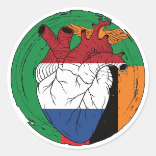 Zambian Zambia Koningsdag Nederlands Hart Ronde Sticker