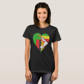Zambian Zimbabwean Flag Heart T-shirt (Voorkant volledig)