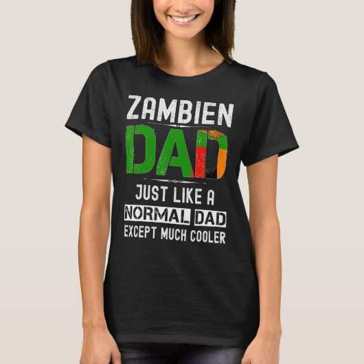 Zambien Dad Fathers Day Zambia Mannen Verjaardag T-shirt (Voorkant)
