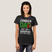 Zambien Dad Fathers Day Zambia Mannen Verjaardag T-shirt (Voorkant volledig)
