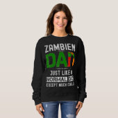 Zambien Dad Fathers Day Zambia Mannen Verjaardag Trui (Voorkant volledig)