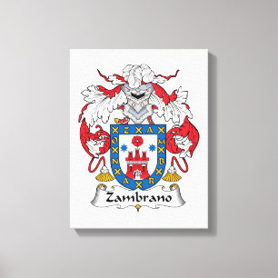 Zambrano Family Crest Canvas Afdruk