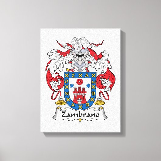 Zambrano Family Crest Canvas Afdruk (Voorkant)