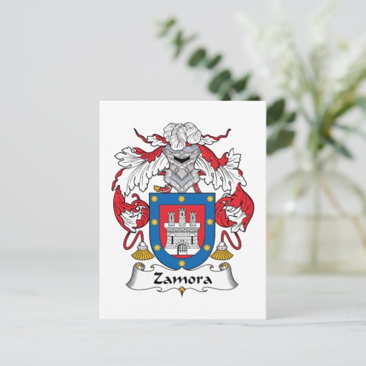 Zamora Family Crest Briefkaart (Staand voorkant)