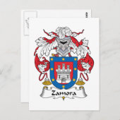 Zamora Family Crest Briefkaart (Voorkant / Achterkant)