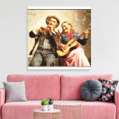 Zampighi - Sweet Music,  schilderij Canvas Afdruk (Insitu (Woonkamer))