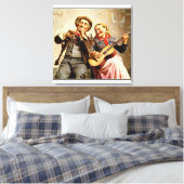 Zampighi - Sweet Music,  schilderij Canvas Afdruk (Insitu (Slaapkamer))