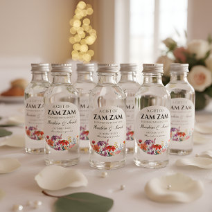 Zamzam Water Nikah Moslim Bruiloft Favor Bloemen Ronde Sticker