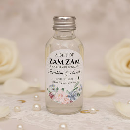 Zamzam Water Nikah Moslim Bruiloft Favor Bloemen Ronde Sticker