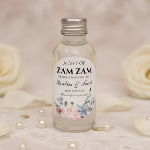 Zamzam Water Nikah Moslim Bruiloft Favor Bloemen Ronde Sticker