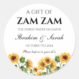 Zamzam water nikah Moslim bruiloft gunst bloemencl Ronde Sticker