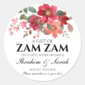 Zamzam Water Nikah Moslim bruiloft rode roos Ronde Sticker (Voorkant)